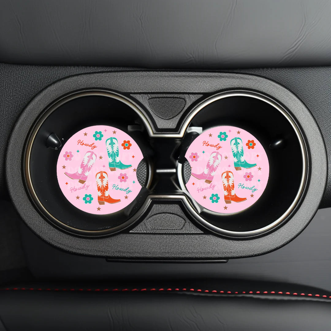 Howdy Boots Car Coaster- Set 2