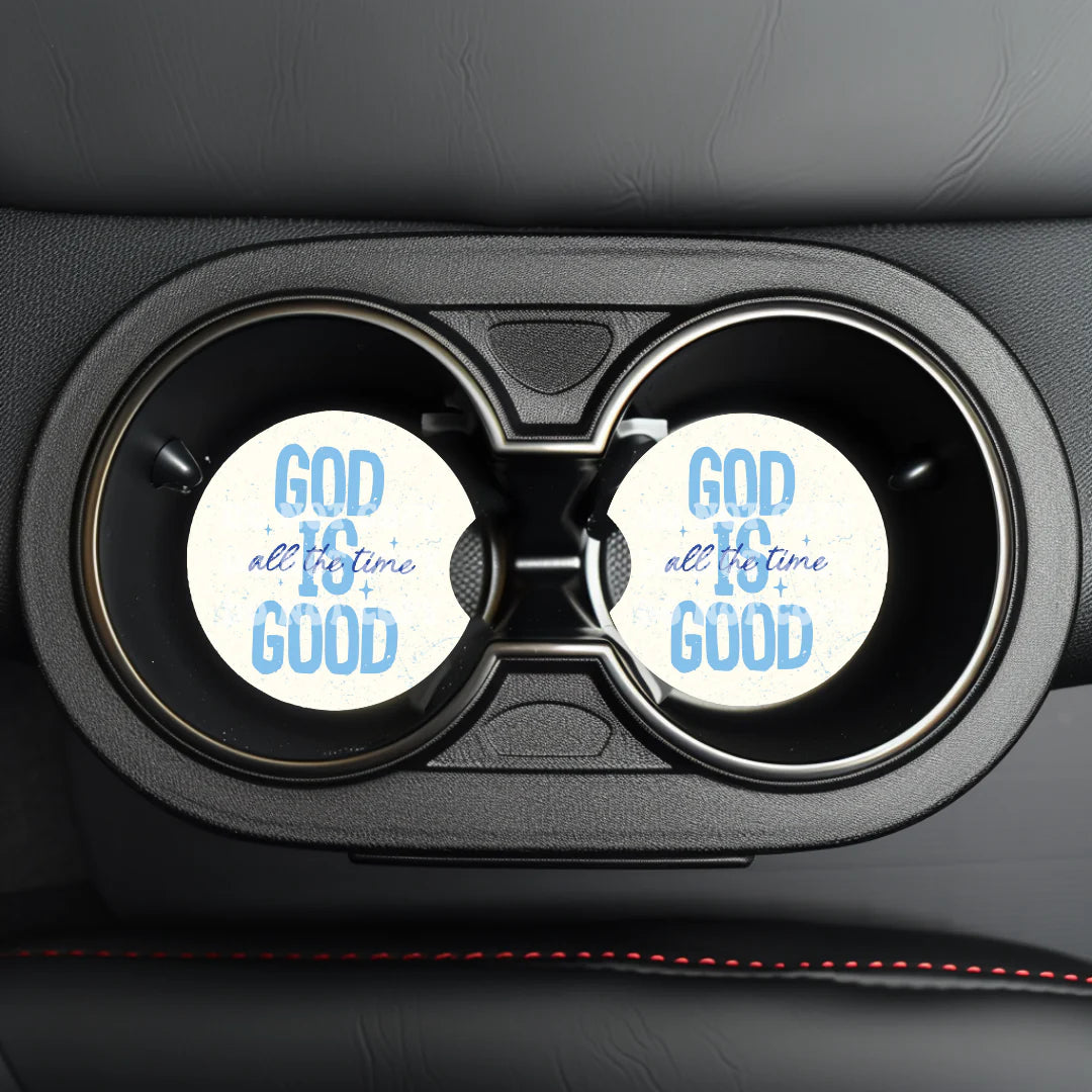 God Is Good Car Coaster- Set 2