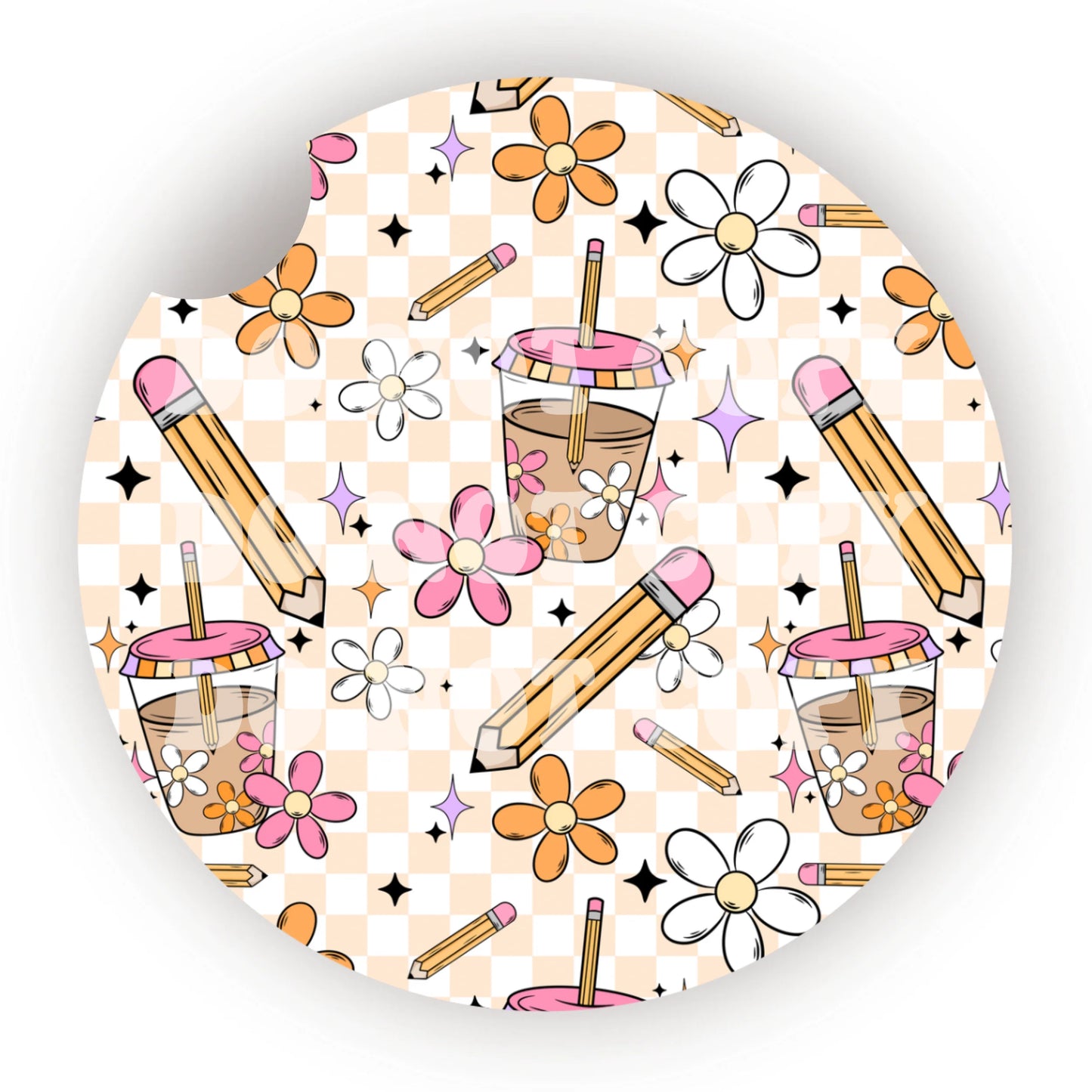 Teacher Iced Coffee Car Coaster- Set 2