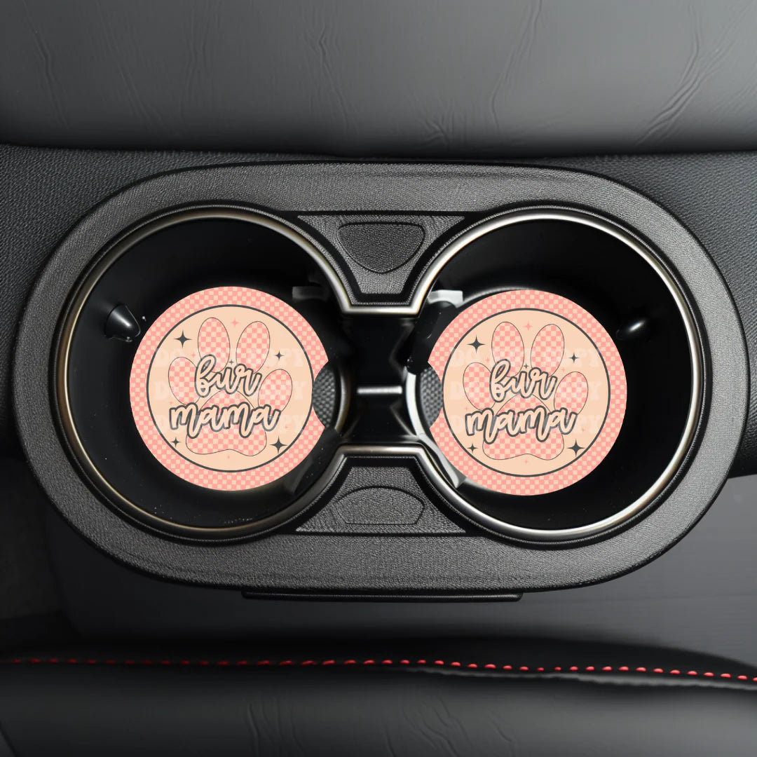 Fur Mama Car Coaster- Set 2