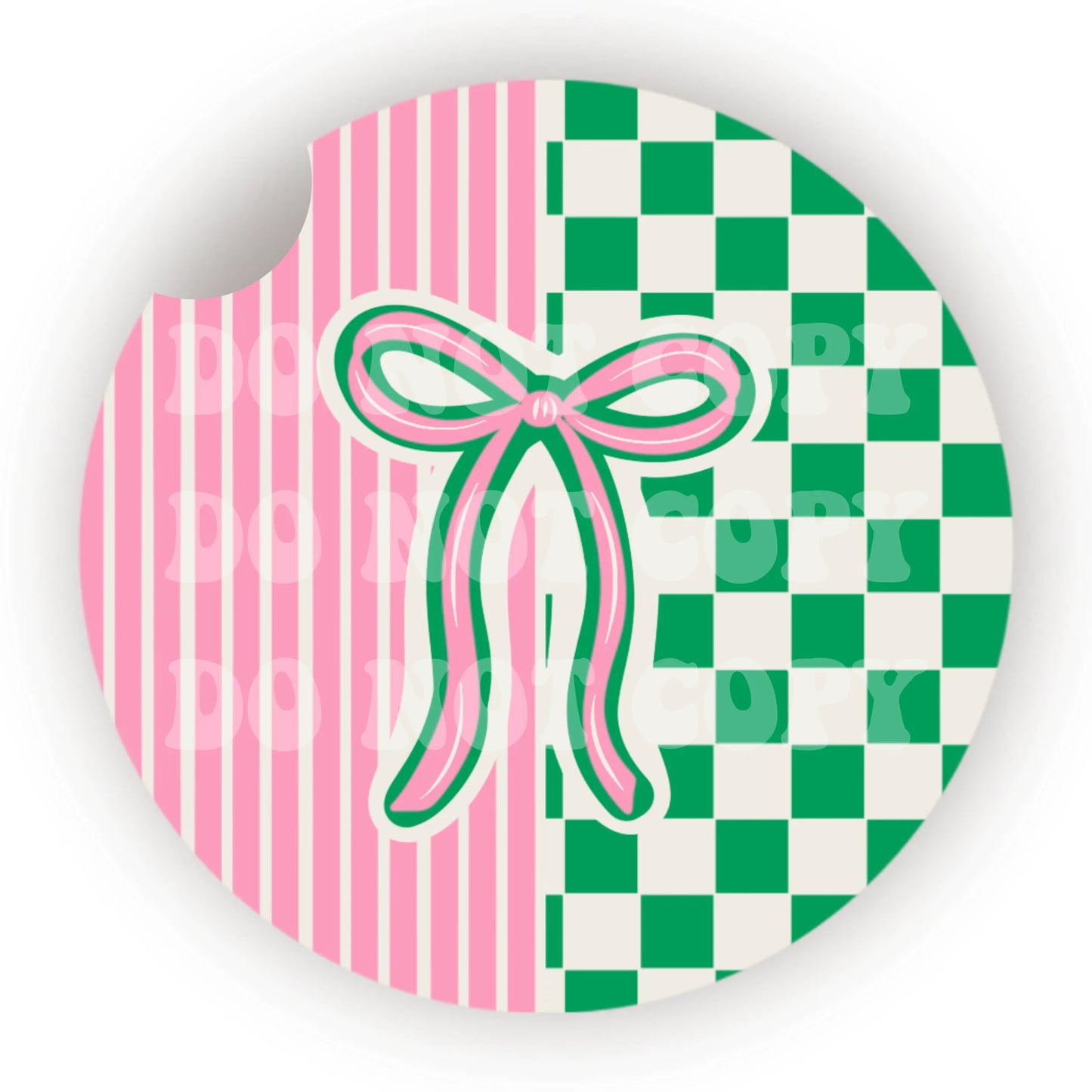 Preppy Bow Car Coaster- Set 2