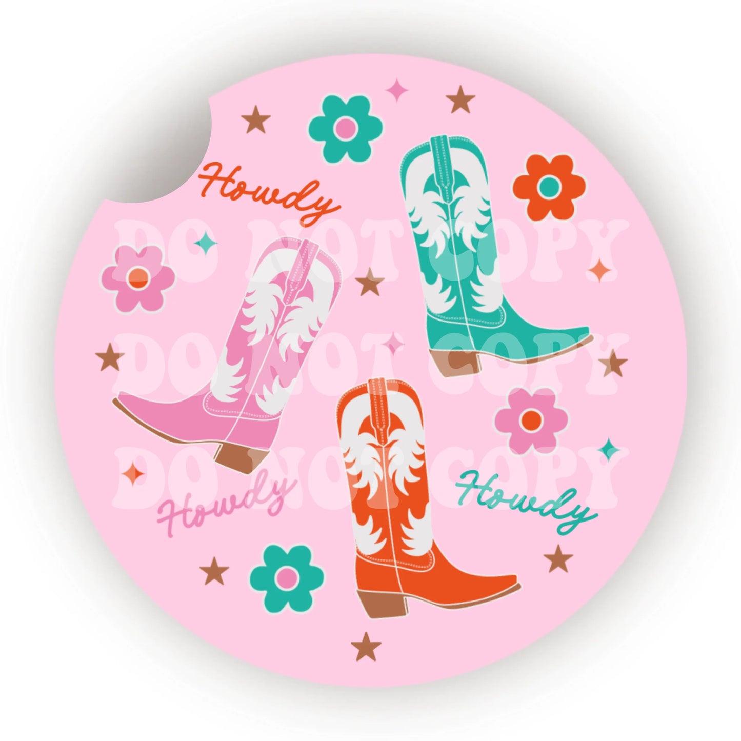 Howdy Boots Car Coaster- Set 2