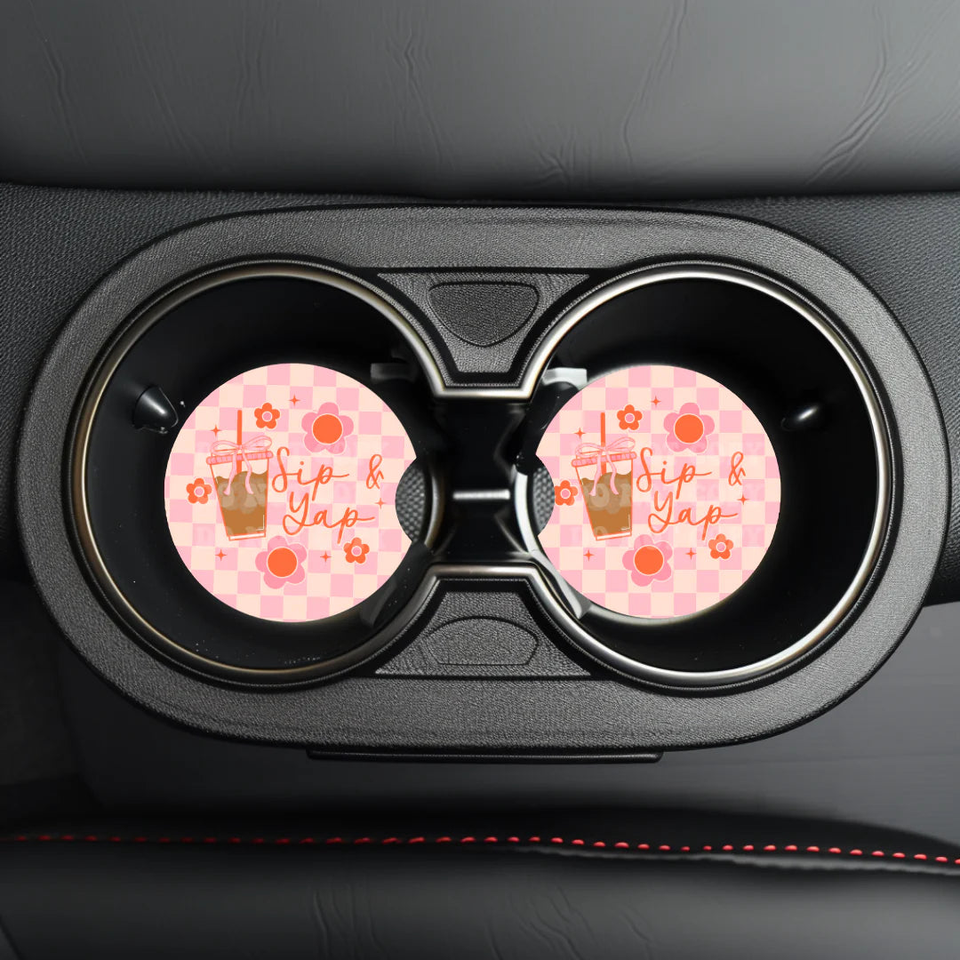 Sip & Yap Car Coaster- Set 2