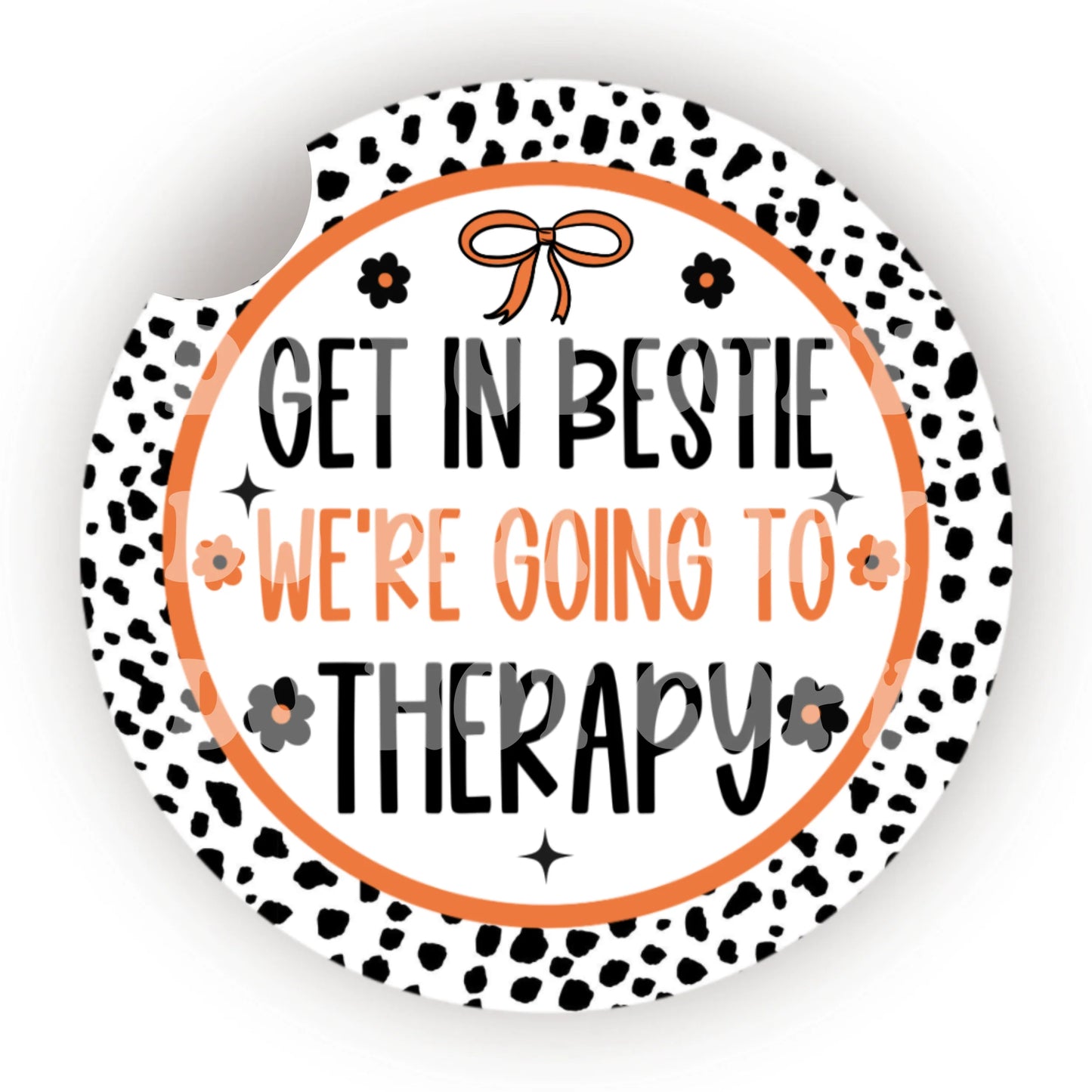 Get In Bestie Therapy Car Coaster- Set 2