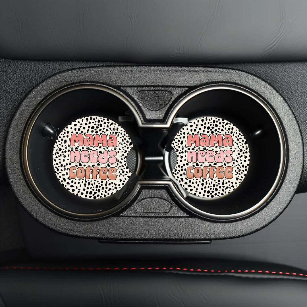 Mama Needs Coffee Car Coaster- Set 2