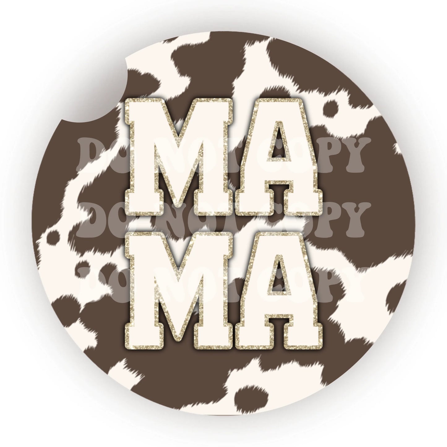 Cow Print Mama Car Coaster- Set 2