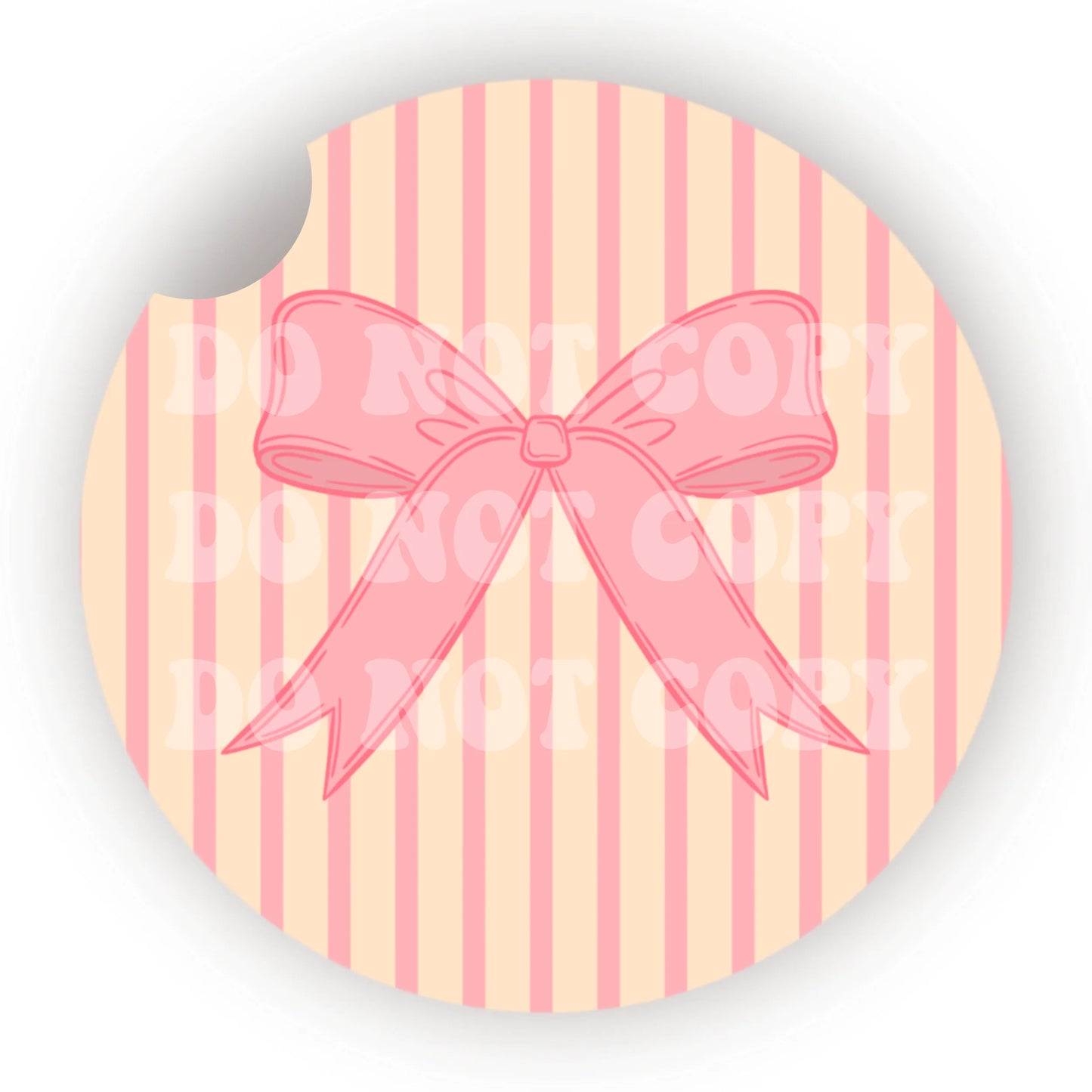 Pink Bow Car Coaster- Set 2