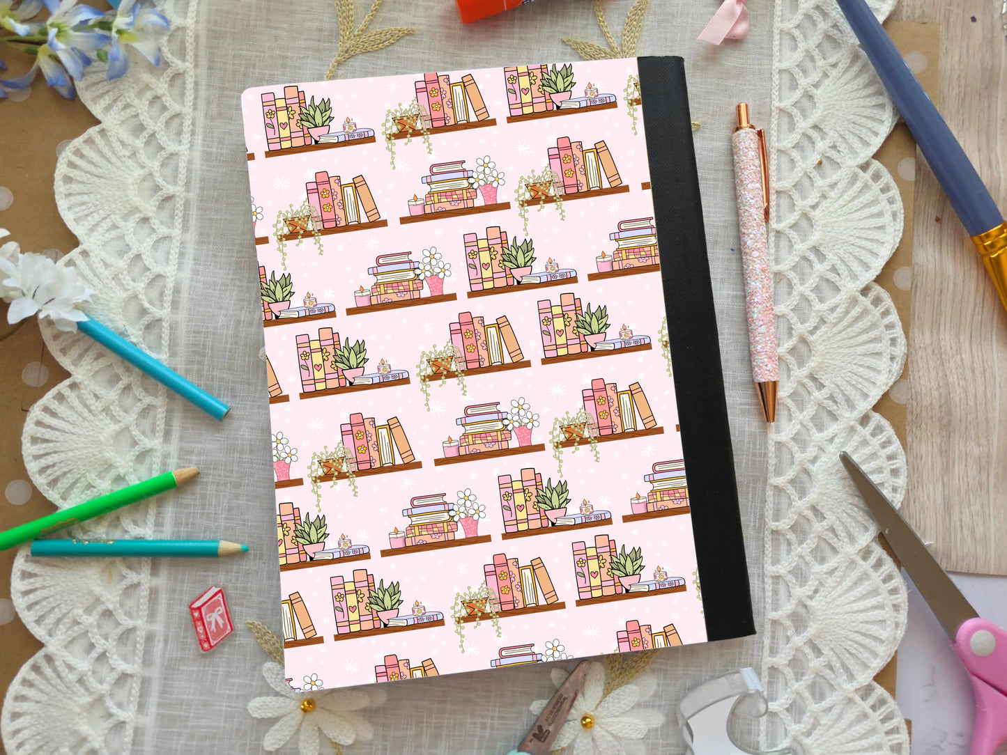Floral Books Composition Book