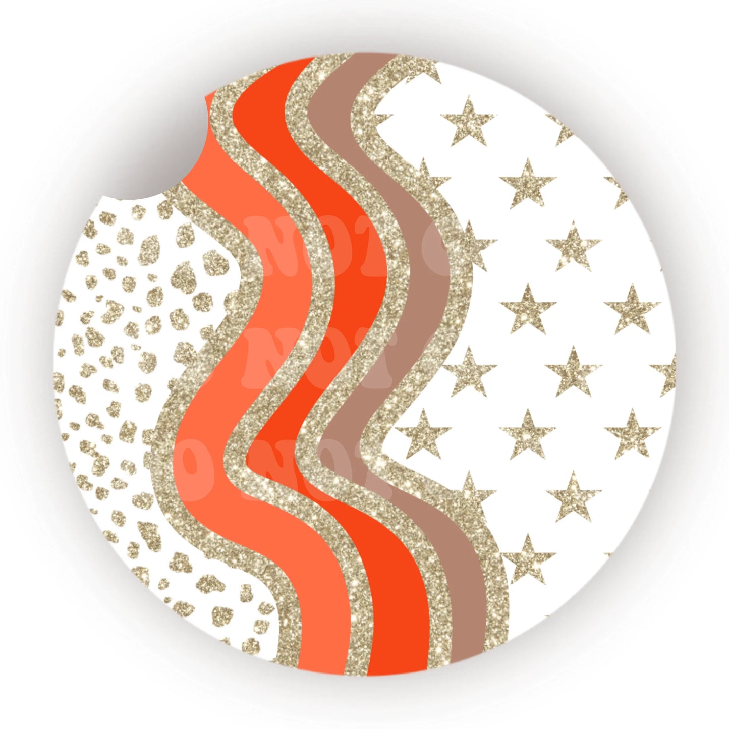 Retro Faux Glitter Car Coaster- Set 2