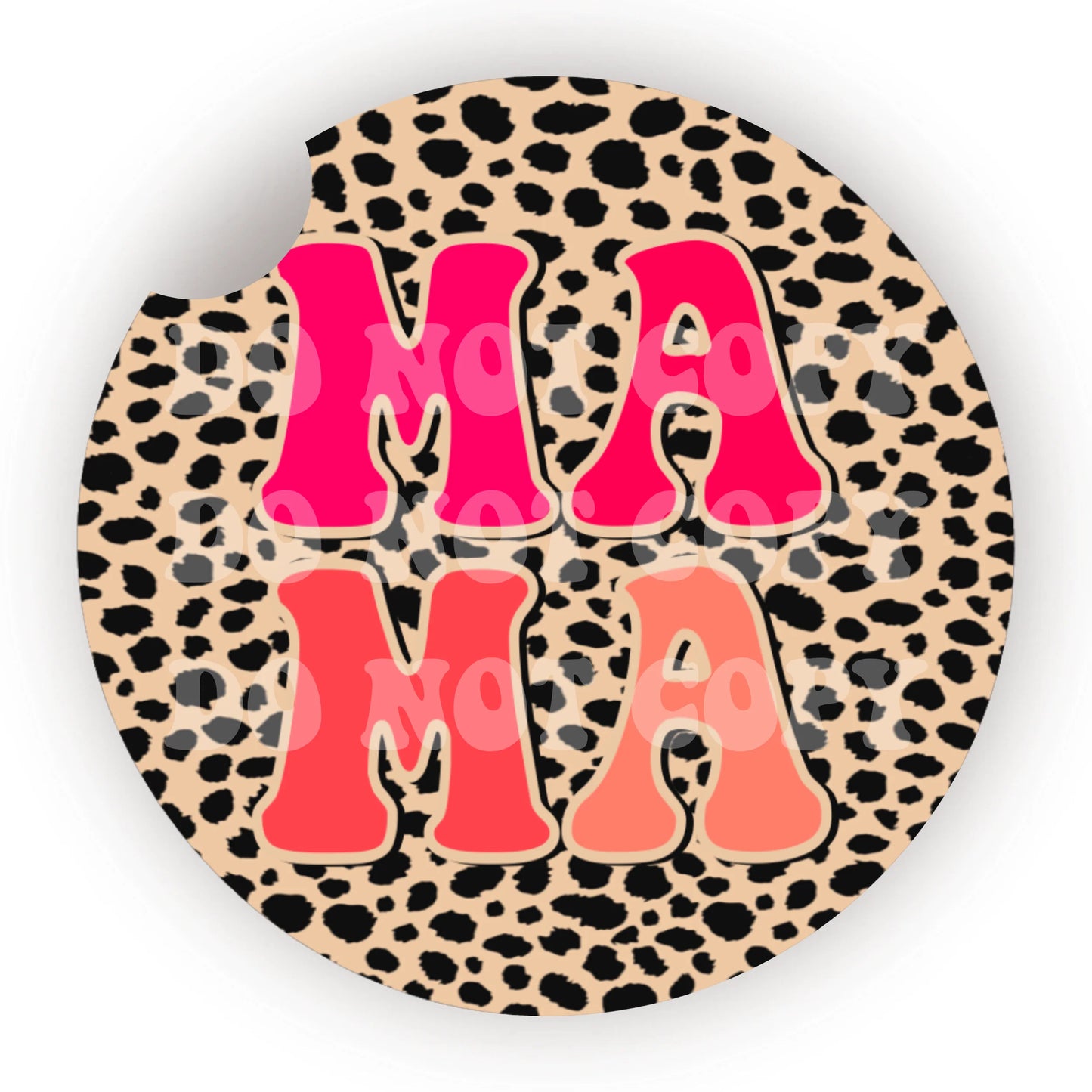 Leopard Print Mama Car Coaster- Set 2