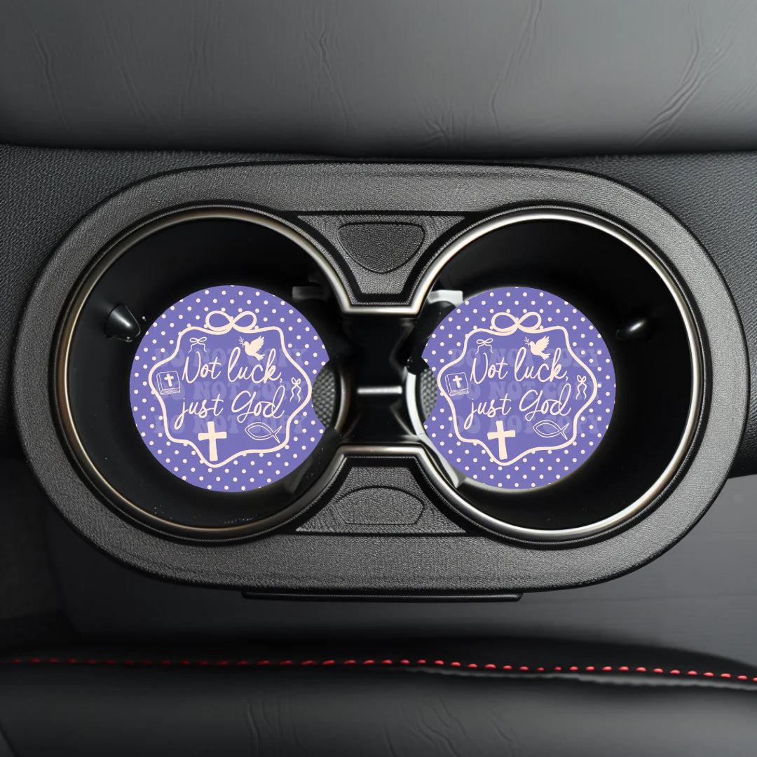 Not Luck Just God Car Coaster- Set 2