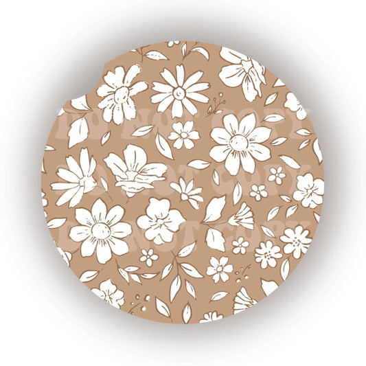 Boho Floral Car Coaster- Set 2
