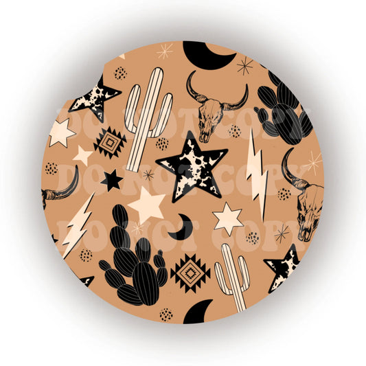 Western Doodles Car Coaster- Set 2