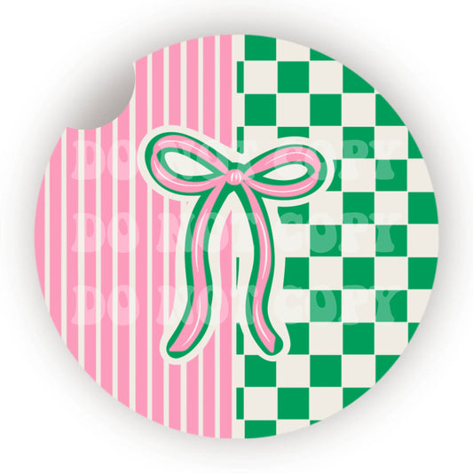 Preppy Bow Car Coaster- Set 2