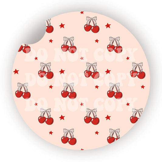 Coquette Cherries Car Coaster- Set 2