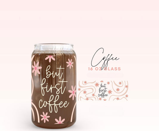 Coffee 16oz Glass Cup
