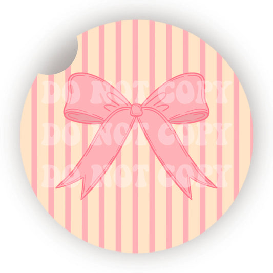 Pink Bow Car Coaster- Set 2