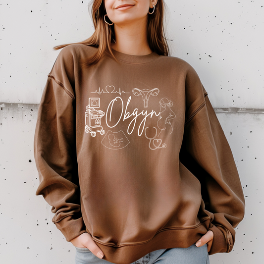 OB/GYN Doodles Crewneck